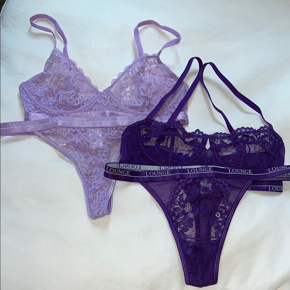 NWOT 2 LOUNGE Purple Lace Set
